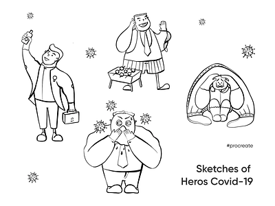 Heros Covid-19 art character covid 19 design hero illustration sketch