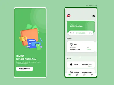 Stock Investment App app design ui ux