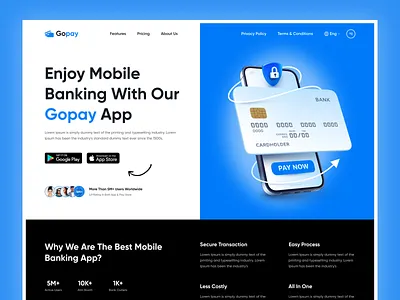 Mobile Banking Website Header bank bank card bank finance bank website banking digital banking finance finance app financial app homepage landing page mobile wallet money money app money transfer online banking saas wallet web design website