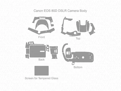 Canon EOS 80D DSLR Camera Skin Vector Template by VecRas vecras