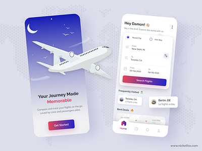 Flight Booking App aircraft airplane app design booking clean design concept design flight booking flight search flights hotel illustration minimal mobile app navigation ticket booking tickets travel trip ui design ux design