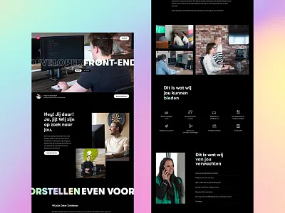 Work @ Zeker Zichtbaar black clean flat header hero holo simple web white