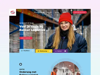 Work @ Bakker Groep clean design flat header hero simple web white