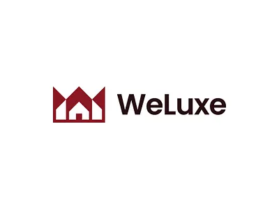 WeLuxe Logo brand company crown home house king logo logo design luxury modern negative space property real estate realtor