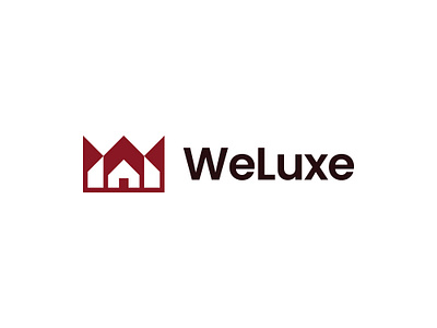 WeLuxe Logo brand company crown home house king logo logo design luxury modern negative space property real estate realtor