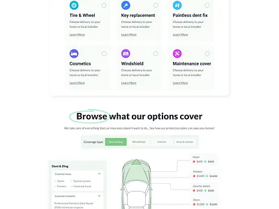 Car Insurance Wizard Flow | Features car insurance feature box ui ux