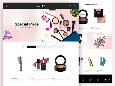 Make Up Product Landing Page beauty products branding cosmetic creativepeoples e commerce fashion haircare lifestyle lipstick makeup personal care product landing page product page typography ui ux design uiux ux design web design website