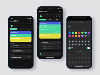 Mobile tracker calendar mobile mobiledesign tracker ui ux