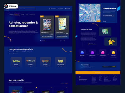 Relic - Pokemon NFT card clean crypto design desktop e commerce gaming landigpage modern nft pokedex pokemon sellbuy ui design ux design website