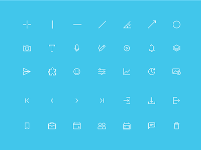 Icons set for X-Project clean design icon material typography ui vector
