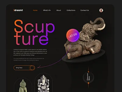 Scupture Herder art branding design hero banner hero header home page illustration landing page minimal scupture scupture herder ui ux web