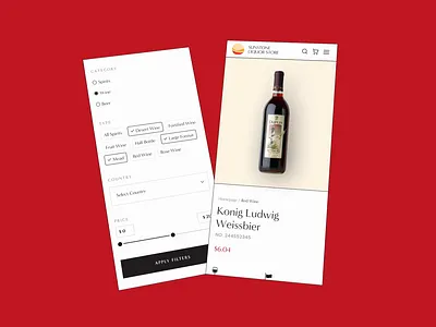 UI Design for Sunstone Liquor Store all spirits app appdesign beer bottle date desert wine drink e commerce homepage mobile app design online store price red wine spirits ui ux website website design wine