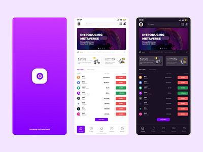 Crypto App Dashboard - Ocuupa app design app ui design branding design logo ui ui design ux design