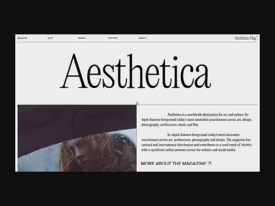 Aesthetica Magazine animation design minimal ui ux web