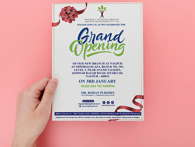 Grand Opening Flyer Design 3d animation branding business card business flyer flyer design graphic design graphic flyer illustration logo logo design motion graphics opening flyer ui vector