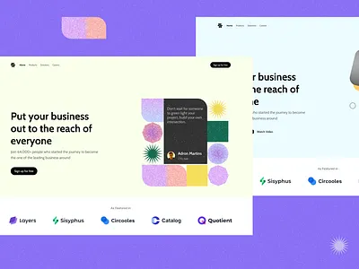Startup Landing page design concept branding design landing page ui visual design