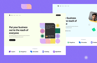 Startup Landing page design concept branding design landing page ui visual design