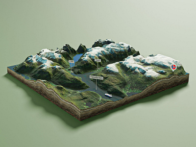 Olden - Norway blender cycles fjord map mountains norge norsk norway render terrain