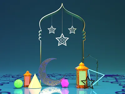 3d Rendering Beautiful Ramadan Abstract Background 3d 3d modelling 3d rendering abstract eid eid mubarak holy holy ramadan islam lighting modelling moon mosque ramadan ramadan kareem texturing