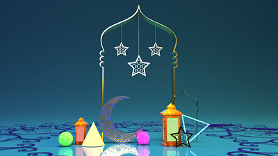 3d Rendering Beautiful Ramadan Abstract Background 3d 3d modelling 3d rendering abstract eid eid mubarak holy holy ramadan islam lighting modelling moon mosque ramadan ramadan kareem texturing