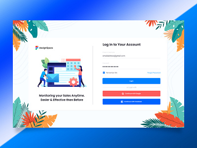 Login Page Design dashboard design illustration landing page ui uiux web design website