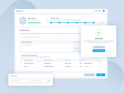 ClinicalTrails Admin Area admin dashboard app dashboard health design medical design medical ui kit ux