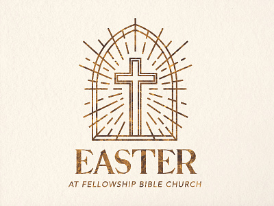 Easter at Fellowship Bible Church church design church easter church graphic easter easter 2022 easter line art easter promotional easter sermon gold foil illustration line art typography vector vector illustration