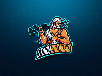 STORM BREAKERS brand branding cod design esports gamer gaming graphic design icon illustration logo logo inspiration mascot logo shooter sniper storm vector zeus