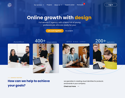 Digital Agency Landing Page Concept 2d animation app branding design figma flat graphic design icon illustration illustrator logo minimal typography ui ux vector web webdesign website