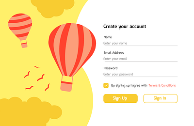 Daily UI : Day 1 Sign Up adobe illustrator daily ui figma illustration ui