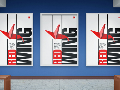 Red Wing Typographic Poster branding design graphic design illustration typography vector