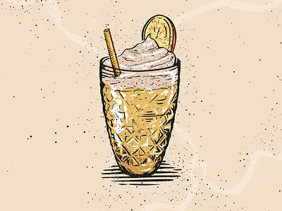 Pear Cream Latte cocktail cocktails coffee drinks graphicdesign illustration lemonade summer2020 vintage