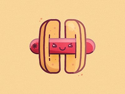 H is for... Hotdog Harpoon brand branding bun cute design face food fun funny h harpoon hotdog illustration logo mark smile vector weiner