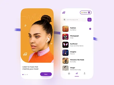 Moodsic App Design app branding design graphic design illustration logo typography ui ux vector