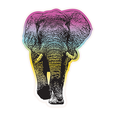 Save the Elephant sticker design illustration sticker