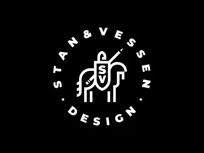 STAN&VESSEN LOGO brand brand identity branding des design design studio draw emblem graphic design knight logo logo design logo horse logodesign logos logotype pencil