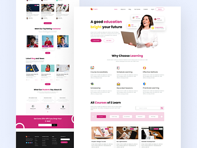 Online E-learning skill development website design branding complete uiux design e learning education elearning graphic design landing page learning motion graphics online education teaching training ui user web design website