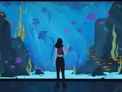 “Aquarium View” art illustration procreate