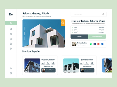 Re - Real Estate Web - Concept app awesome branding design house illustration logo real estate typography ui ux vector website