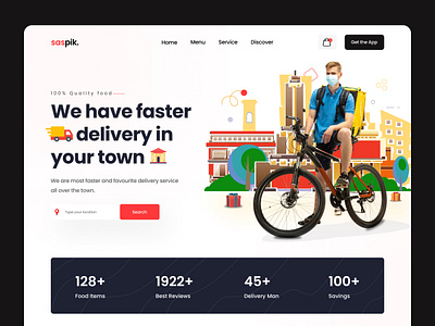 Delivery Landing Page Design burger chef app delivery app eat eating food food and drink food app food delivery food delivery app food delivery landing page food delivery service food order landingpage pizza app recipe app restaurant app uiux web design website