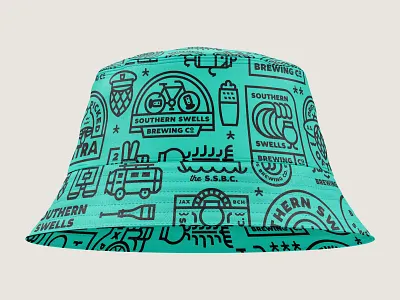 Branding apparel badge beach beer coastal hat southern swells brewing co.