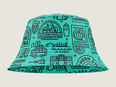 Branding apparel badge beach beer coastal hat southern swells brewing co.