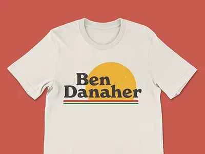 Ben Danaher Sunset Tee apaprel band merch flat logo music nashville retro sun sun rise sunset t shirt tee vector vintage
