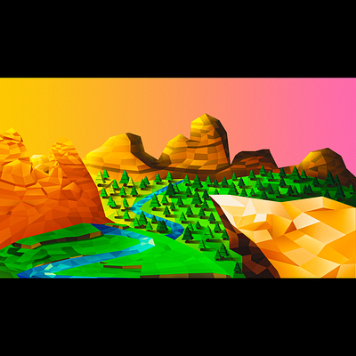 2D Low Poly Mountain 2d animation illustration lowpoly vector