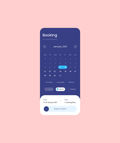 Calendar UI , booking booking calendar ui