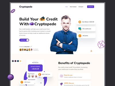 Crypto Landing Page cryptocurrency currency finance graphic design hero section uiux wallet website website design