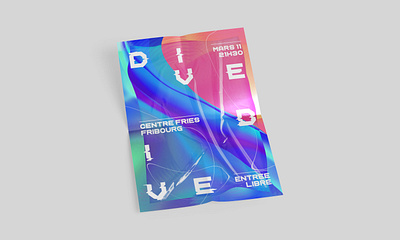 Poster Design for Band 3d colors concert graphic design