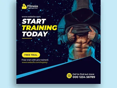 Fitness social media post banner Design banner banners branding corporate design design fimess post finess graphic design gym social media post ui web banners