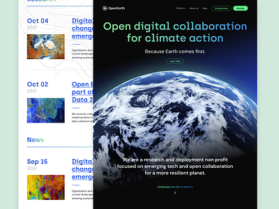 OpenEarth Foundation animations ilustration web design