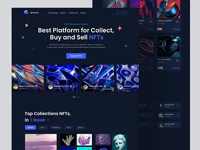 Artsvita - NFT Marketplace Platform btc crypto crypto art cryptocurency eth gumroad marketplace nft nft arts nft design nft landing page nft marketplace nft page nft web design nft website template ui kit ui8 web design website
